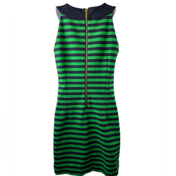 Michael - Michael Kors Striped Navy/Green Stretch Dress Sleeveless/SIZE- XS - Picture 3 of 11